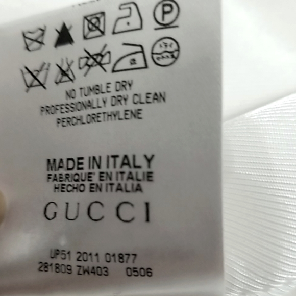 GUCCI SIZE 42 WHITE JACKET WITH BLACK LEATHER BELT - Picture 5 of 10